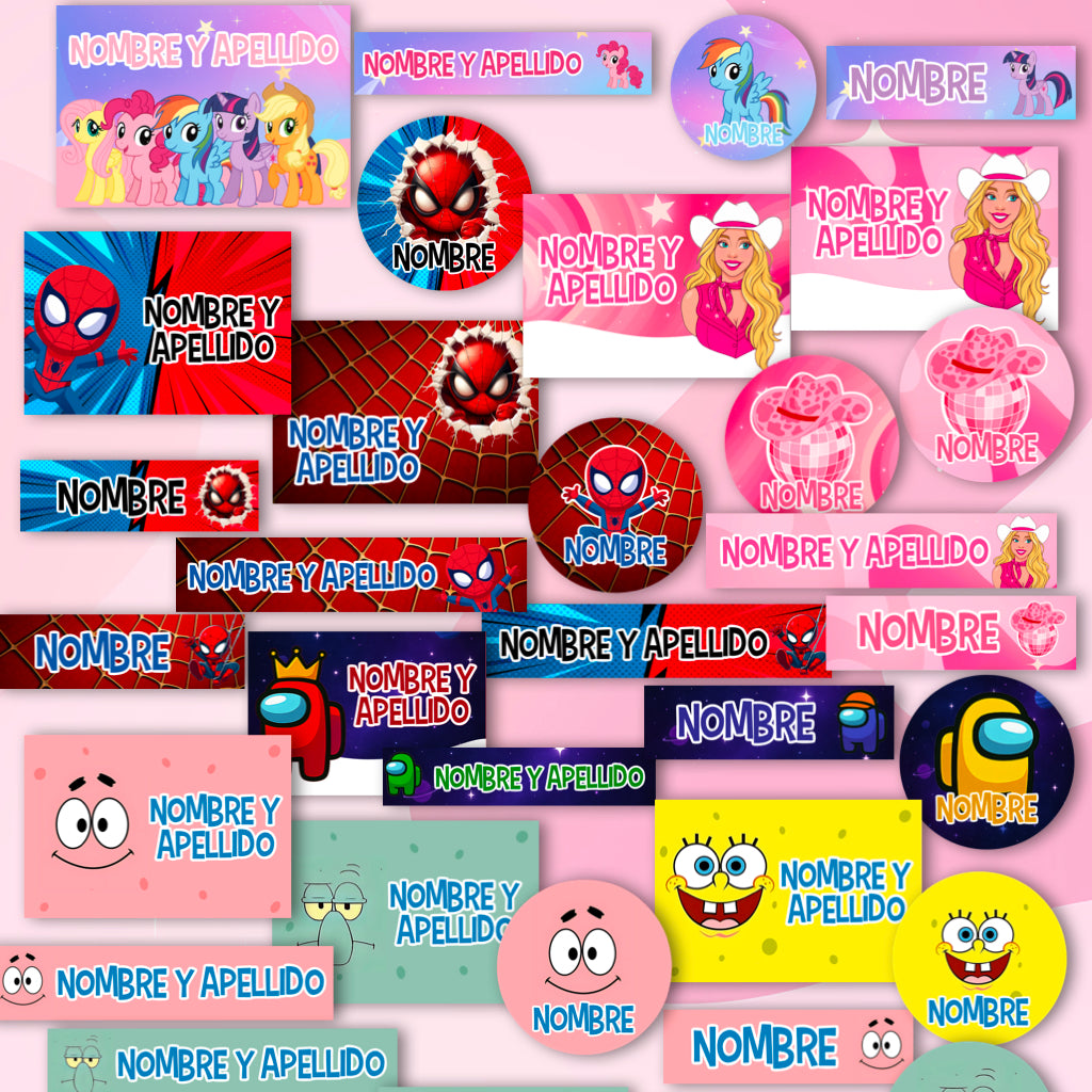 Bundle digital de etiquetas escolares